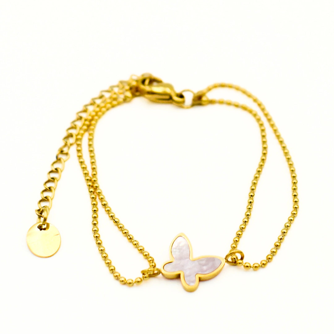 Gold Toned Butterfly Dainty Bracelet