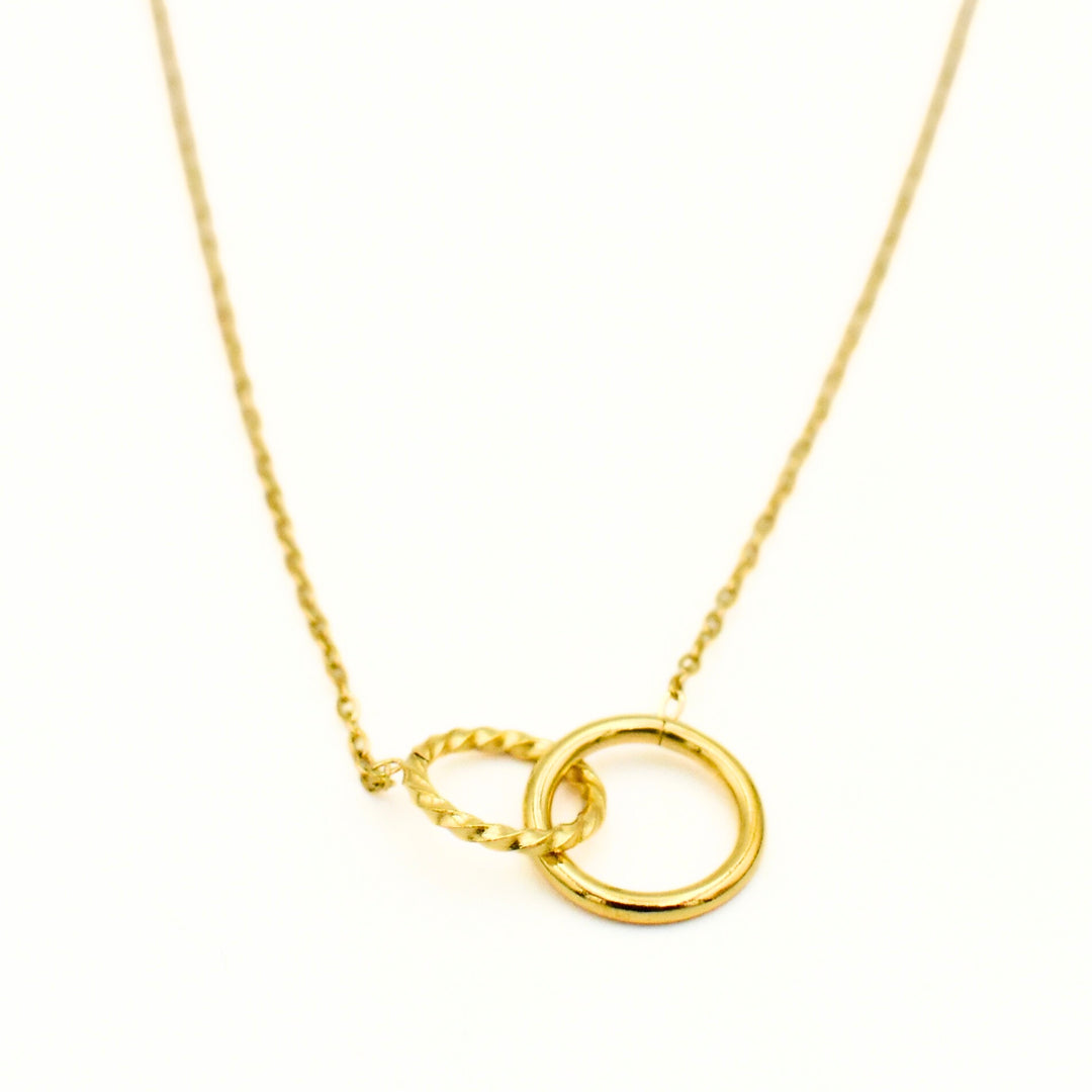 Gold Plated Twisted Circle Necklace