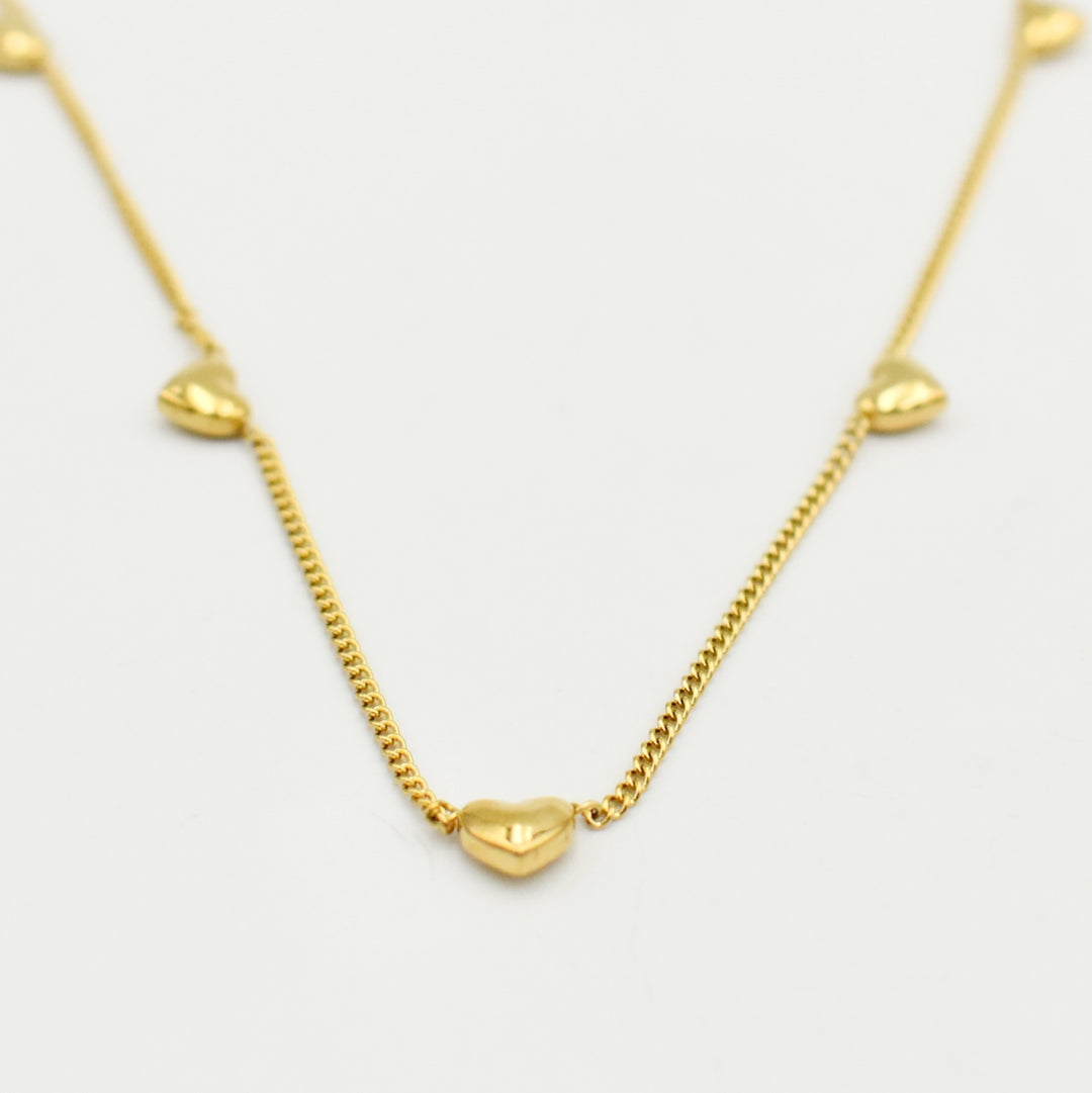 Gold Heart Delicate Plain Necklace