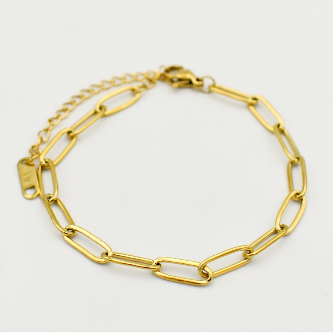 Gold Paperclip Bracelet