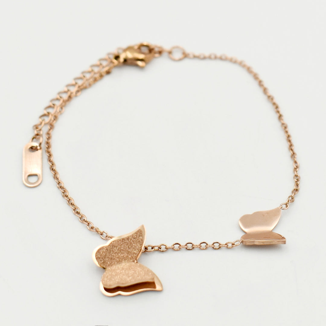 Rose Gold Shiny Butterfly Bracelet