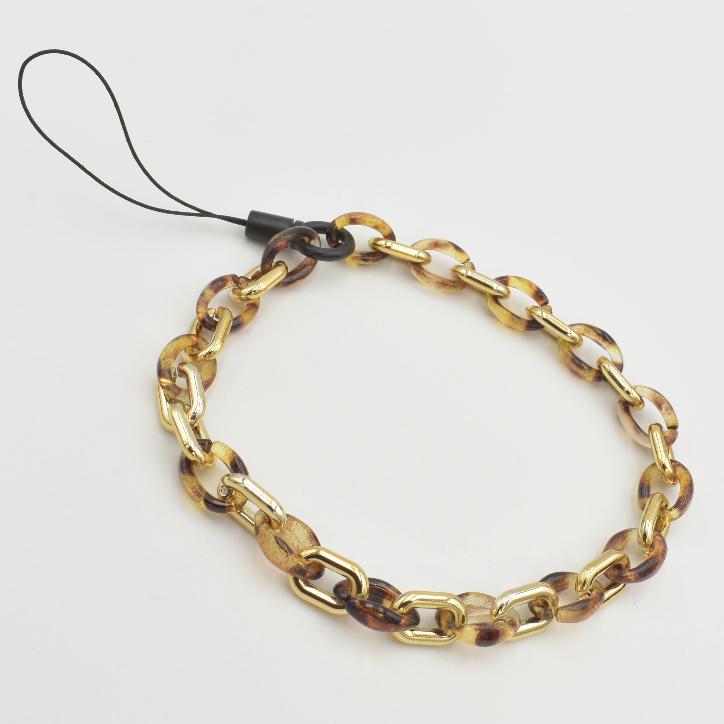 Beaded chain phone strap holder with secure clasp attachment by Elli Jewellery
