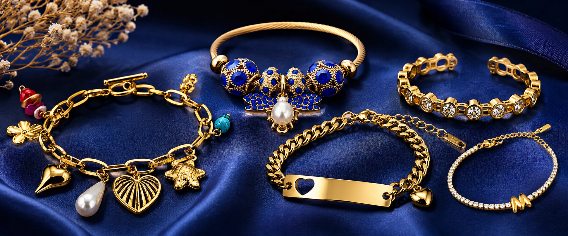 Gold plated waterproof sculptural knotted cuff bangle by Elli Jewellery