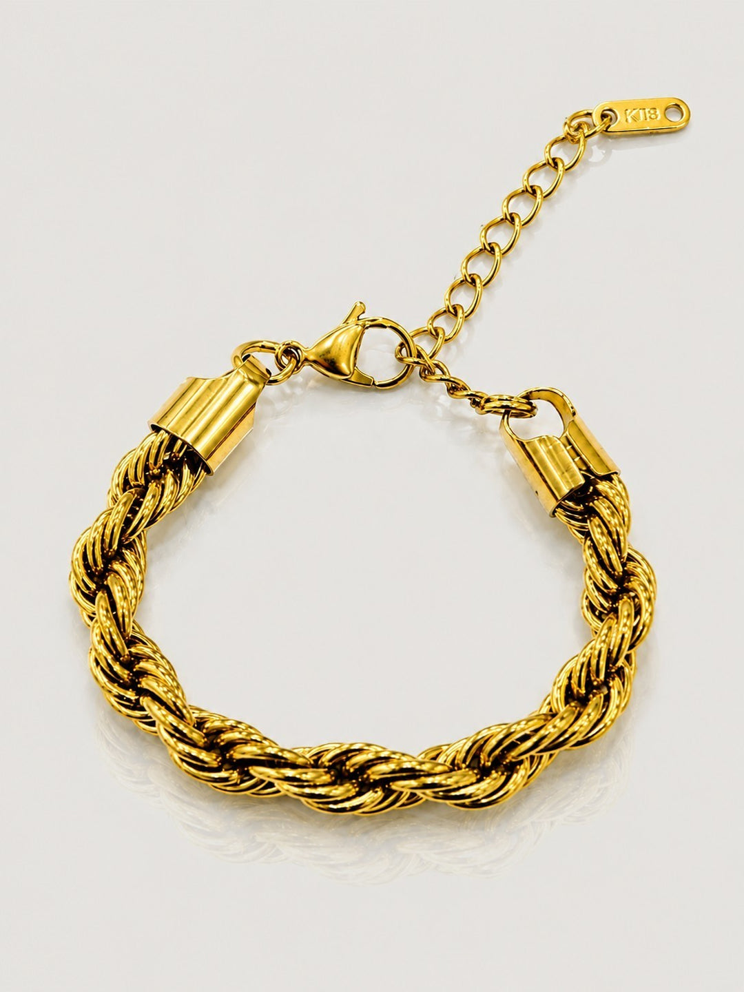 Gold Plated Waterproof Chunky Rope Chain Bracelet (10785)