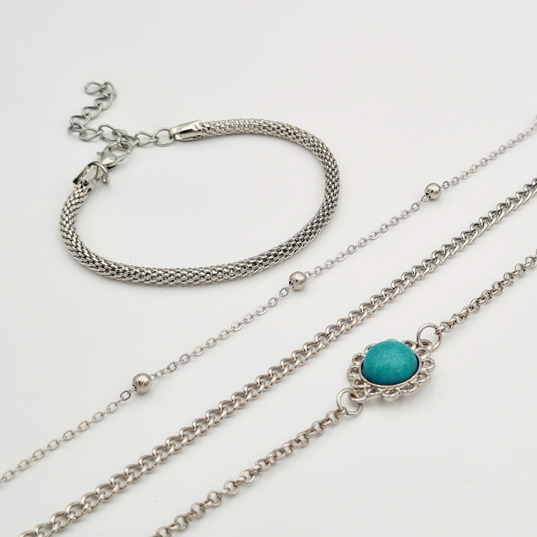 Silver Blue Stone Bracelet