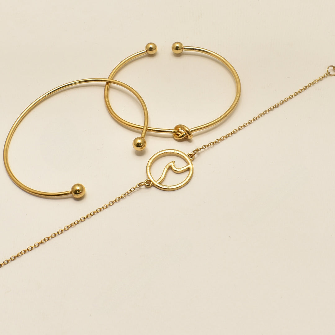 Gold Infinity 3-Pack Bangle