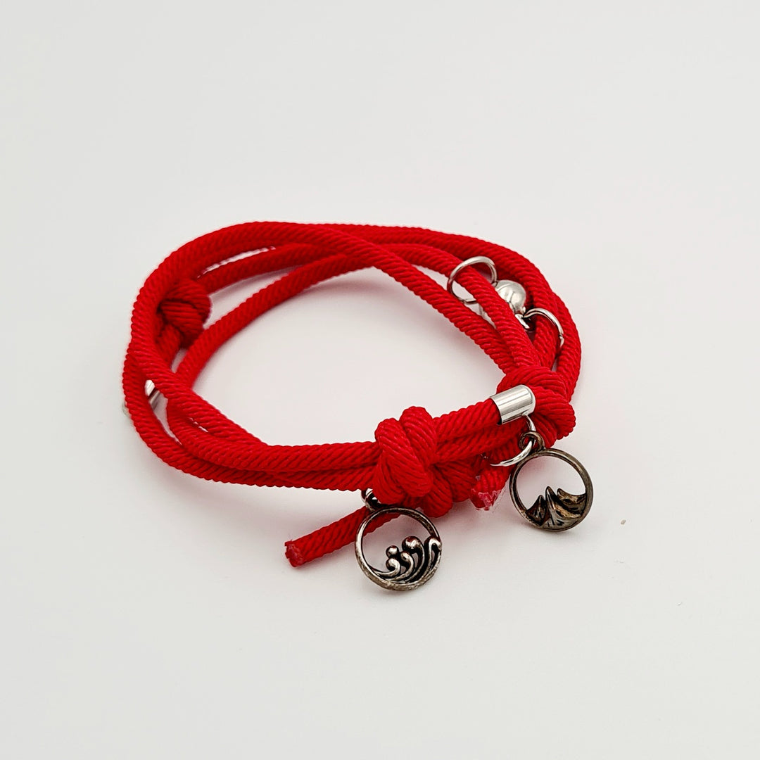Red Fabric Adjustable Bracelet