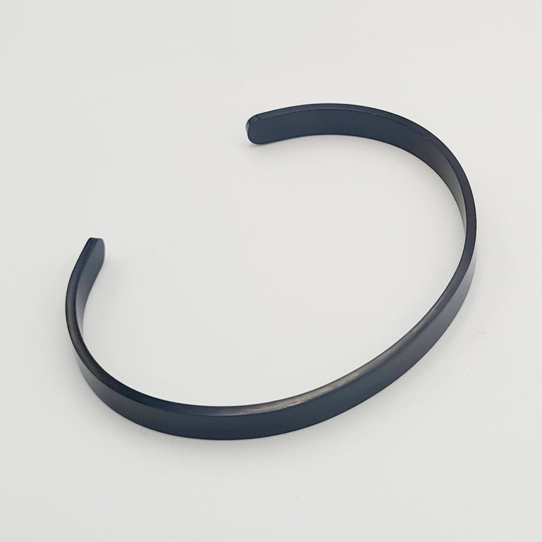 Black Plain Cuff Bangle