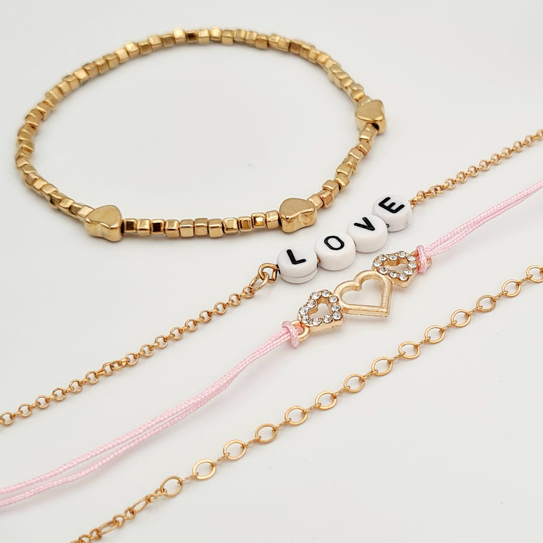 Gold Love 4-Pack Bracelet