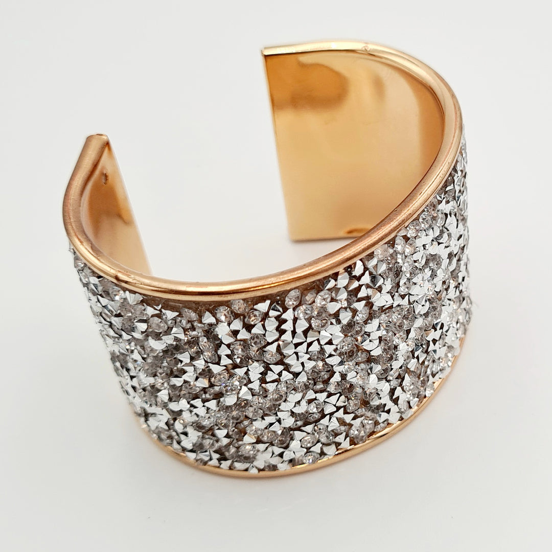 Gold Sparkly Diamante Cuff Bangle