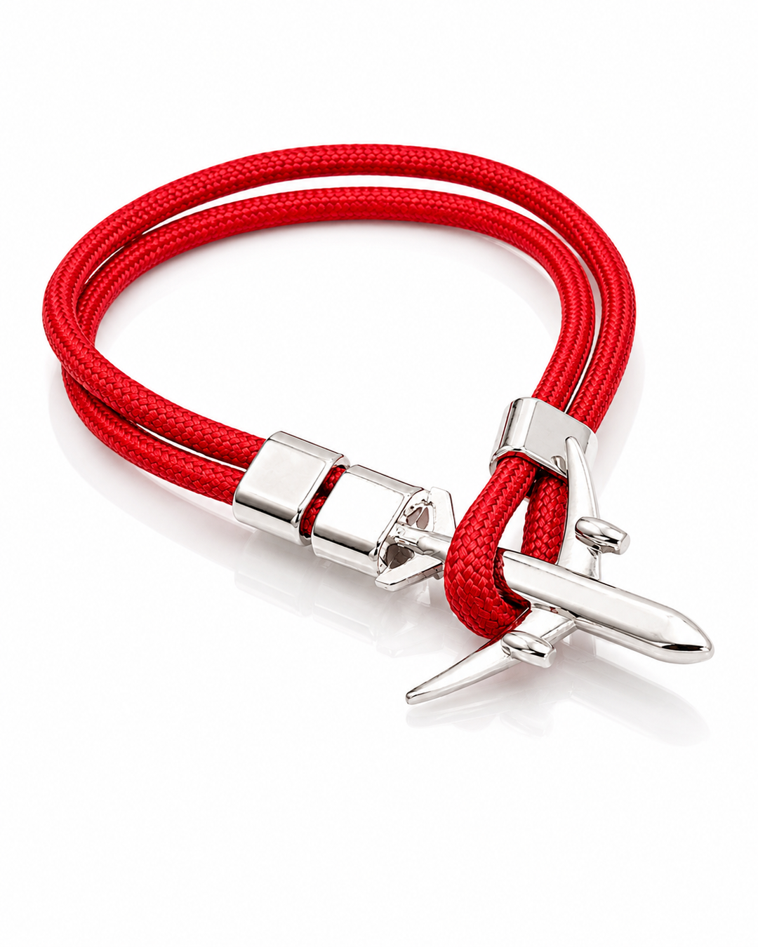Red Enamel Aeroplane Charm Adjustable Bracelet (1010266)