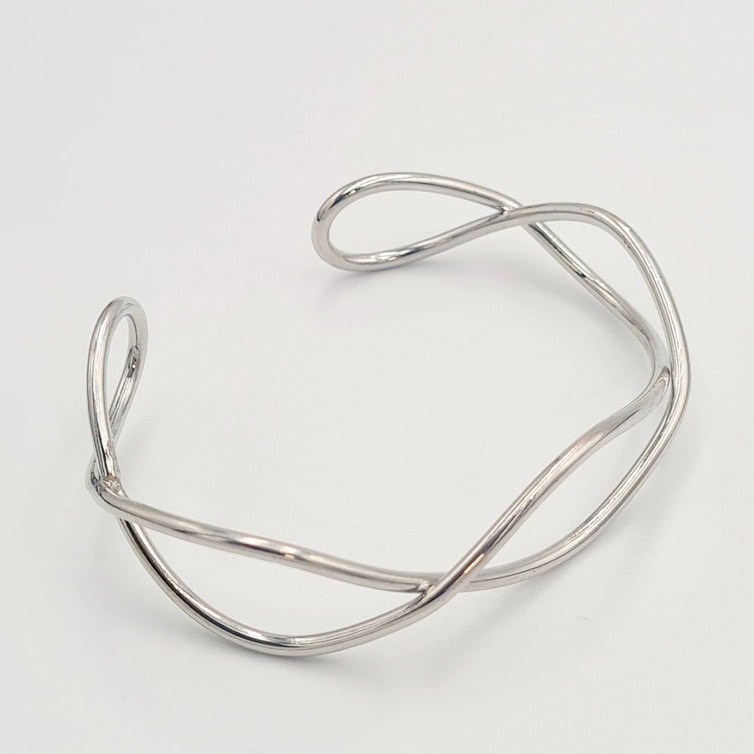 Silver Outline Cuff Bangle