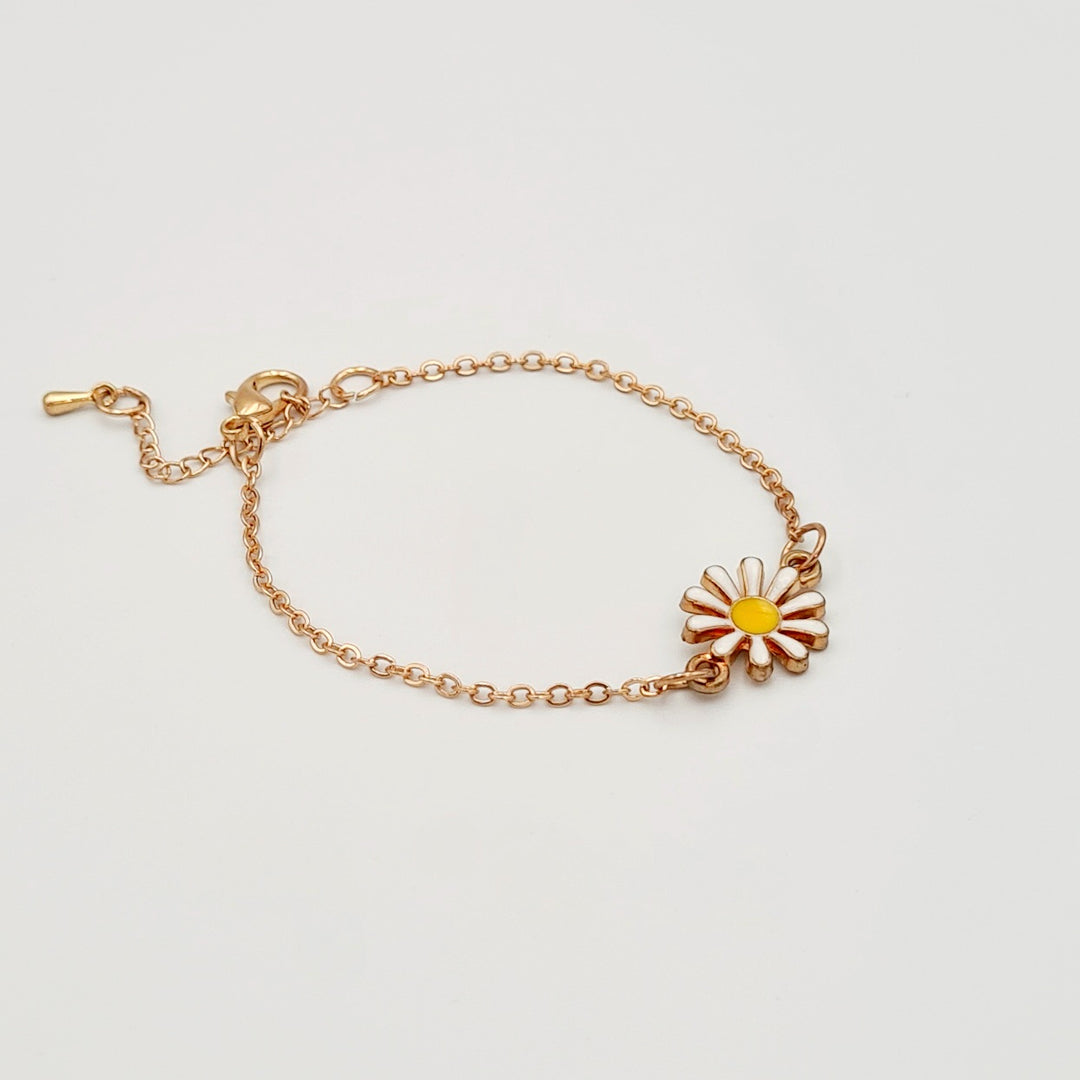 Gold White Sunflower Daisy Bracelet