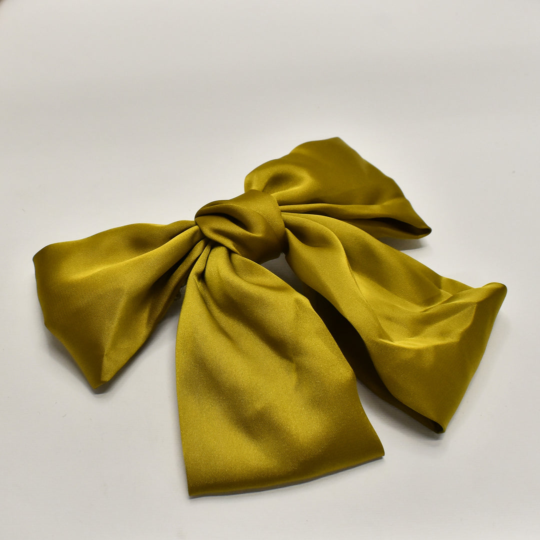 Yellowish Fabric Bow Clip