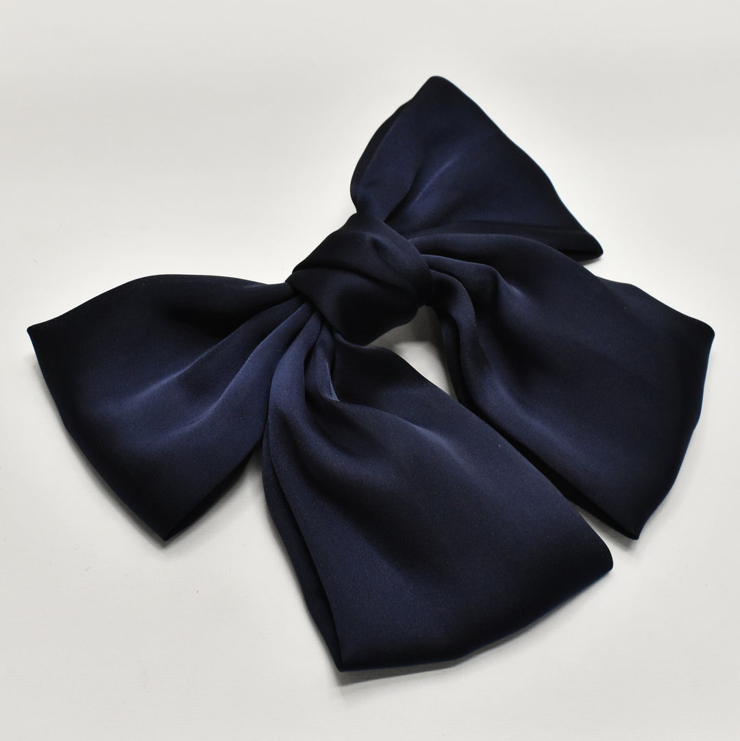 Blue Fabric Bow Hair Clip