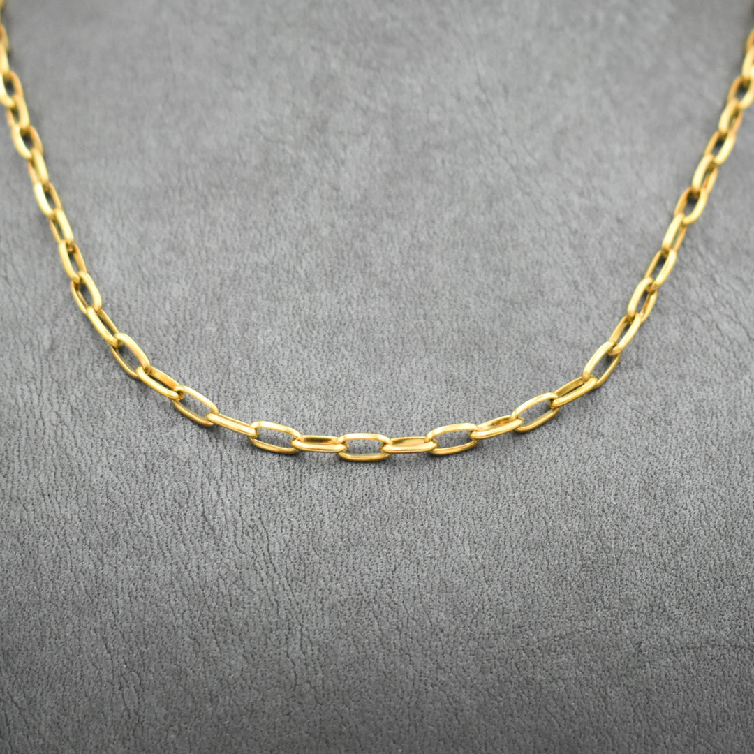 Gold Plated Paperclip Link Chain