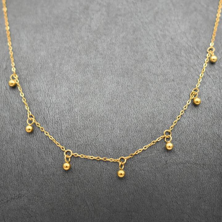 Gold Toned Dot Choker Necklace