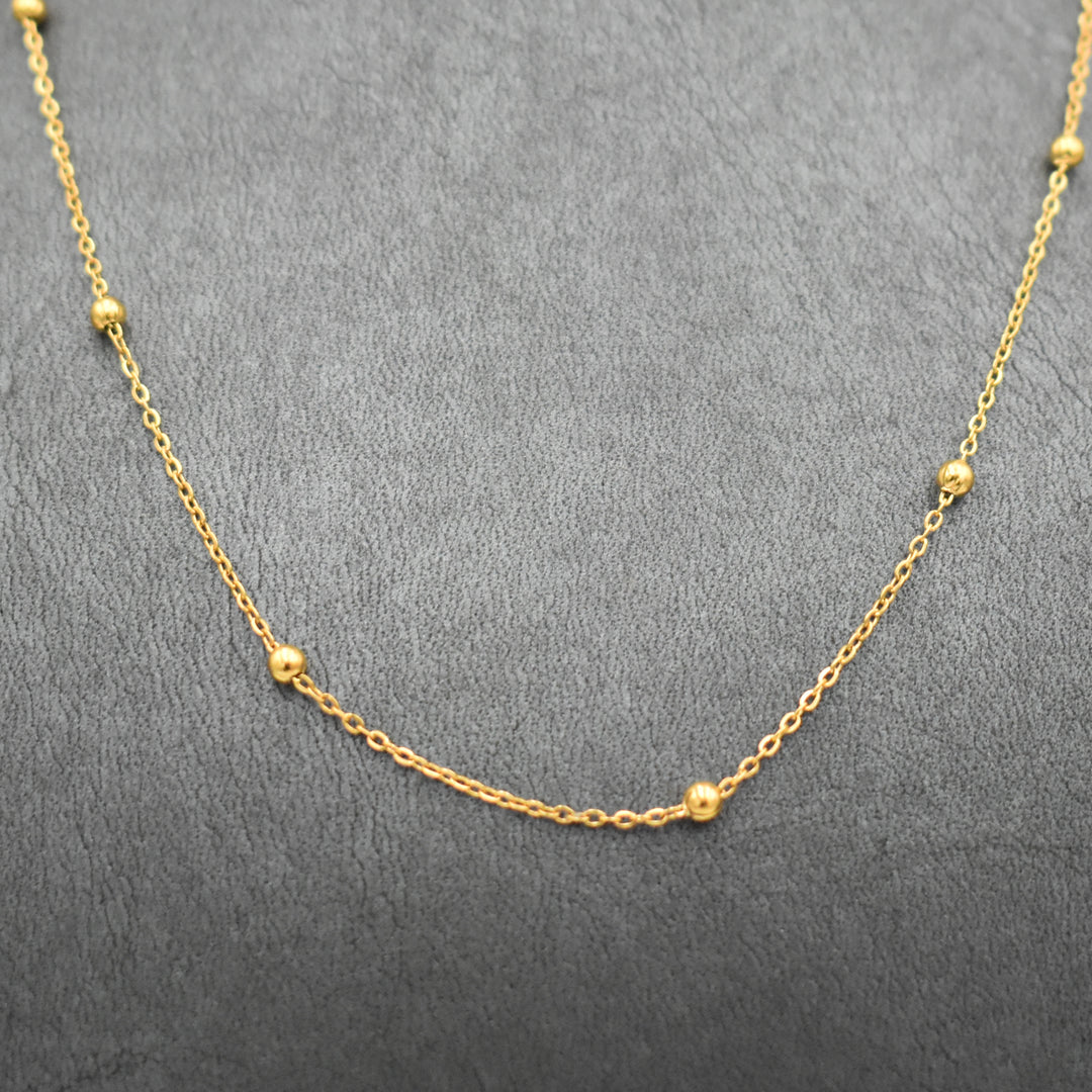 Gold Plated Ball Dainty Necklace