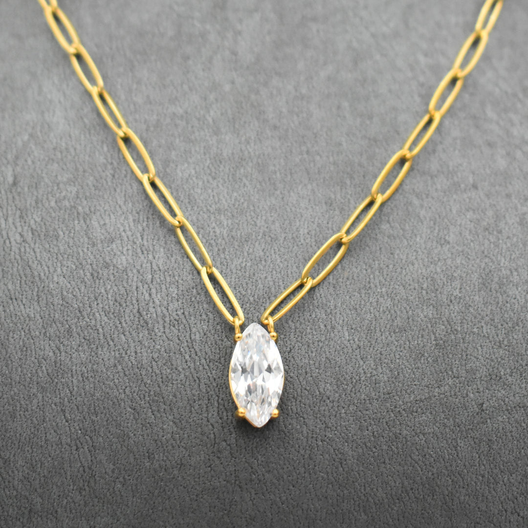 Gold Plated Cubic Diamante Necklace
