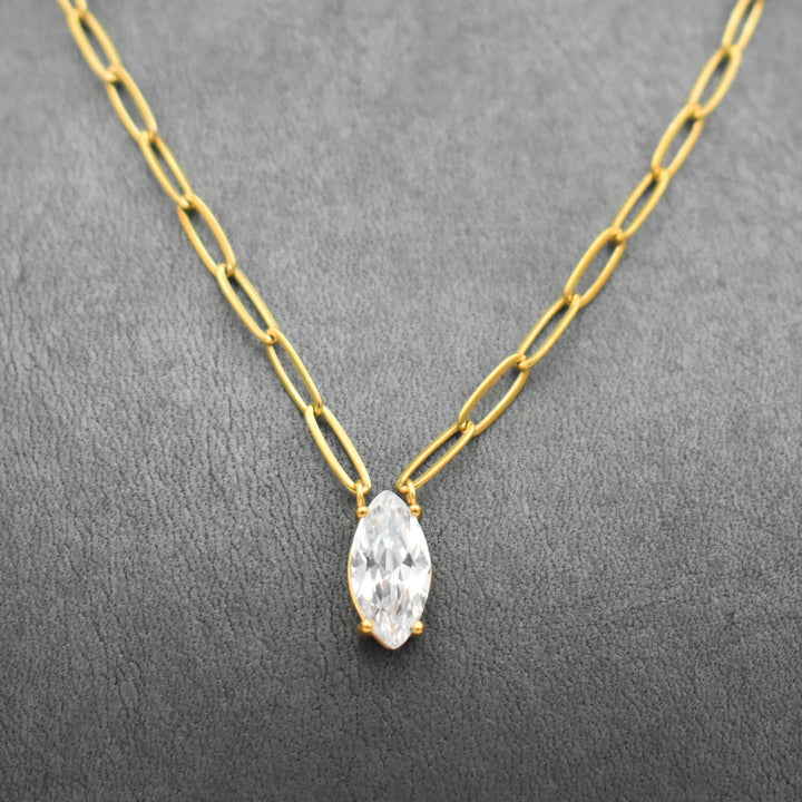 Gold Plated Cubic Diamante Necklace