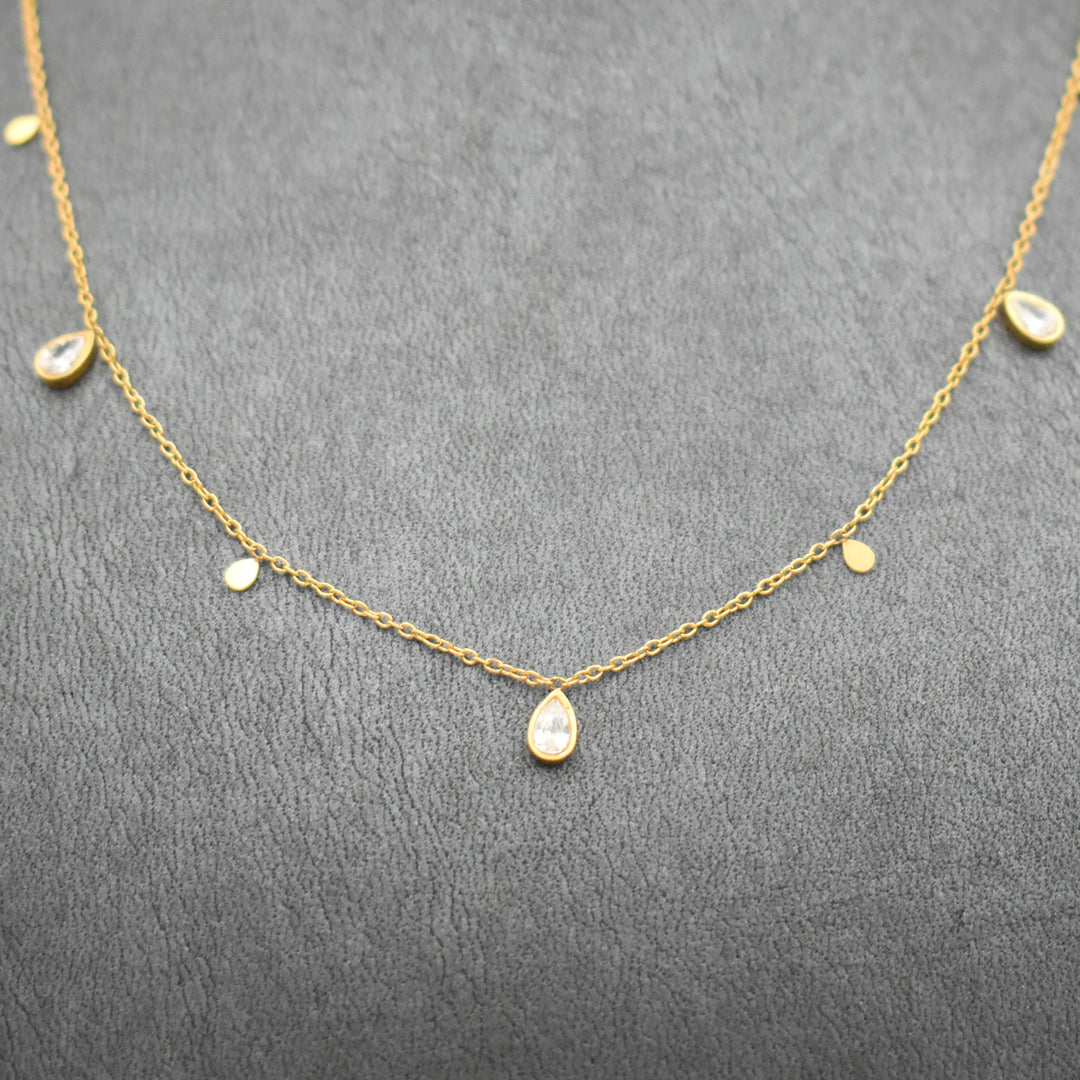 Gold Plated Teardrop Dainty Neecklace