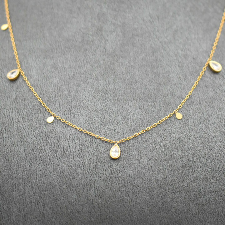 Gold Plated Teardrop Dainty Neecklace