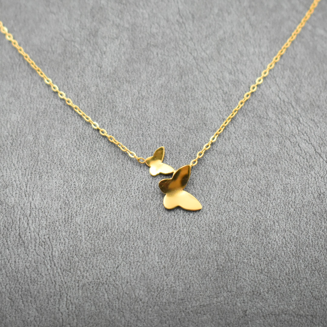 Gold Plated Simple Butterfly Necklace