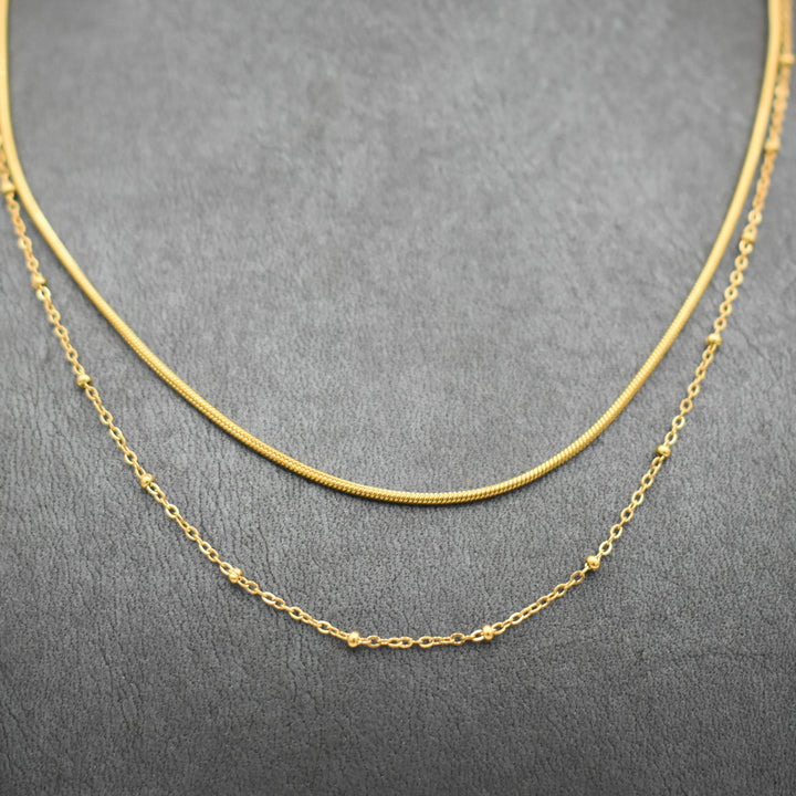 Gold Plated Snake Ball Necklace