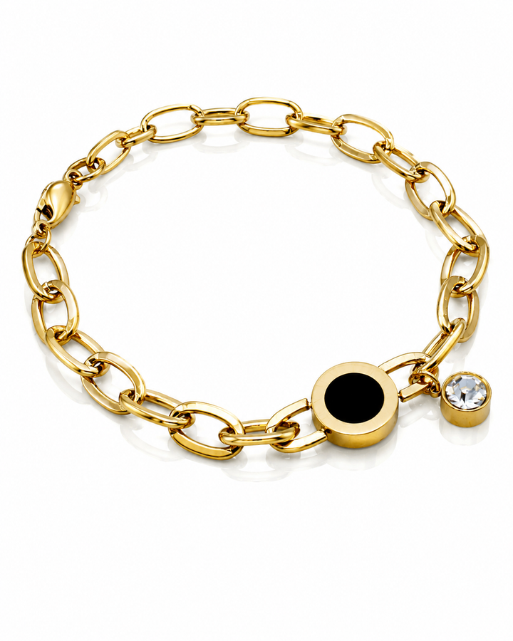 Gold Plated Waterproof Paper Link Chain Bracelet (10682)