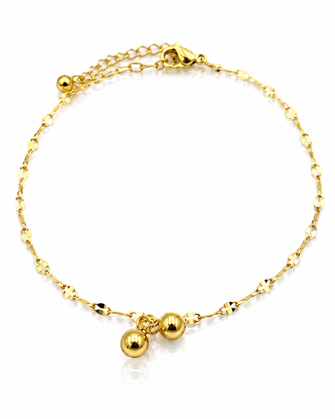 Gold Plated Waterproof Dainty Link Chain Bracelet (10830)