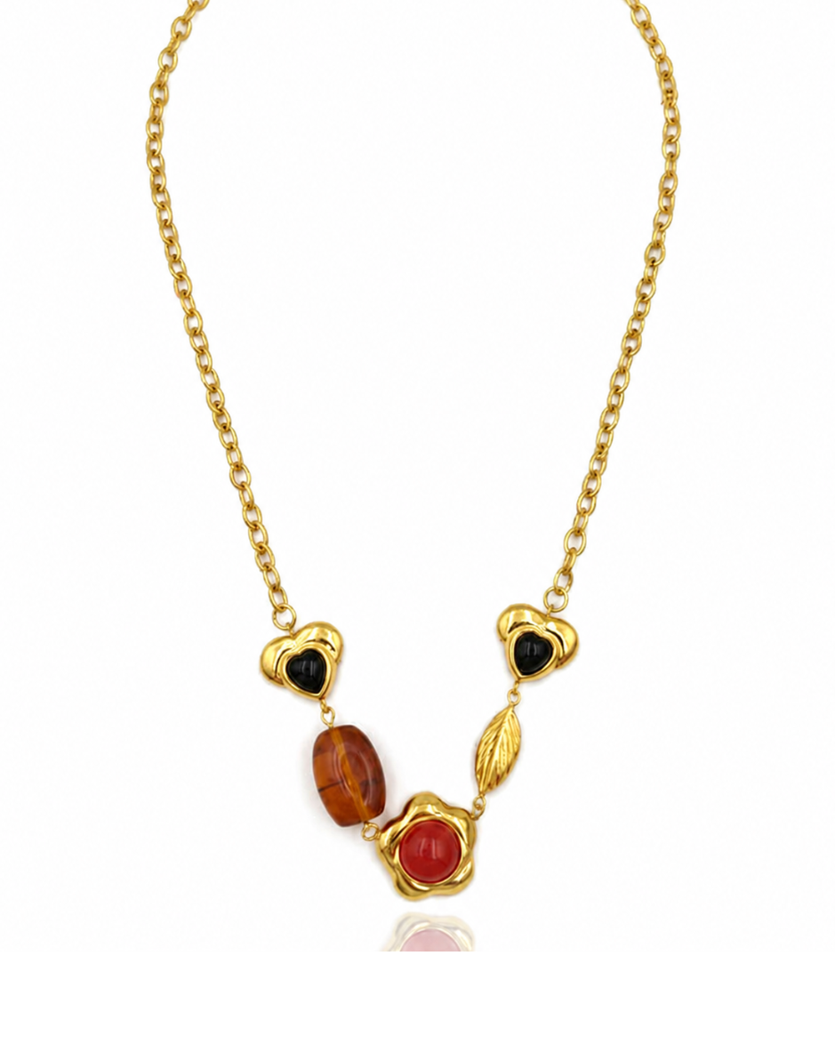 Gold Plated Chunky Chain Link Statement Necklace (11606)
