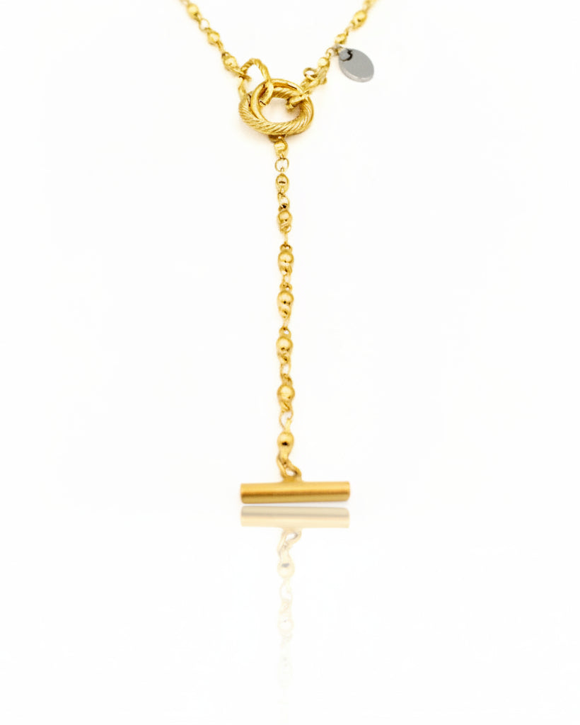 Gold plated waterproof geometric multi circle bar pendant necklace by Elli Jewellery