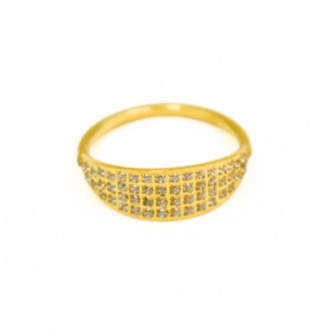 Gold Toned Dainty Layered Pave Ring