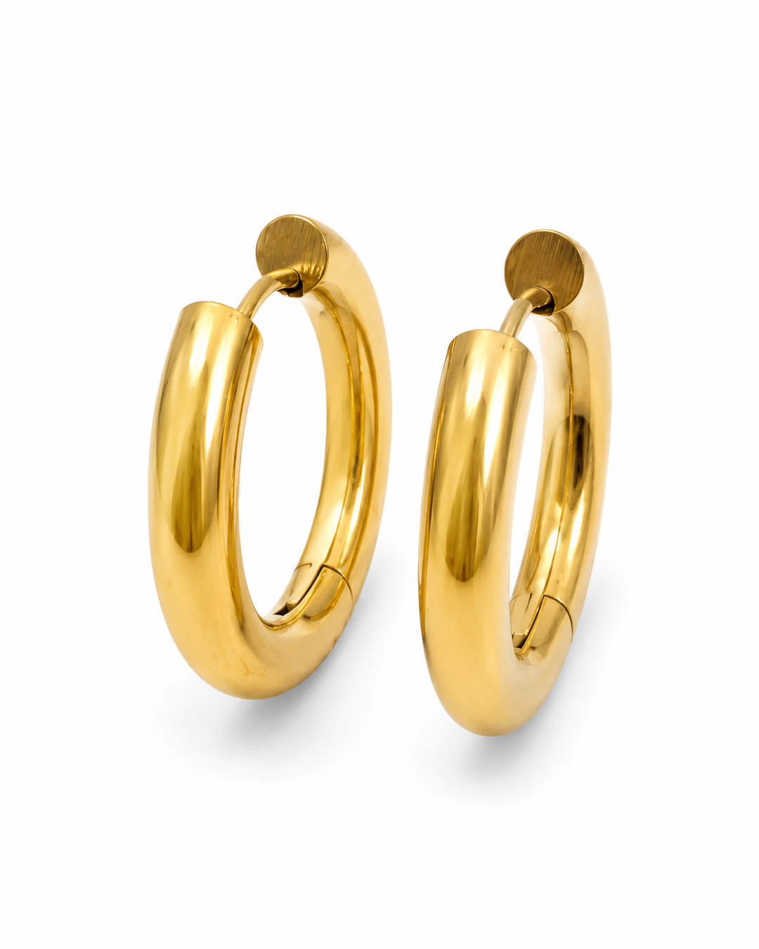 Gold Toned Mid Huggie Earrings 11939
