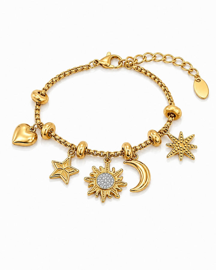 Celestial Charm Gold Plated Bracelet (12028)