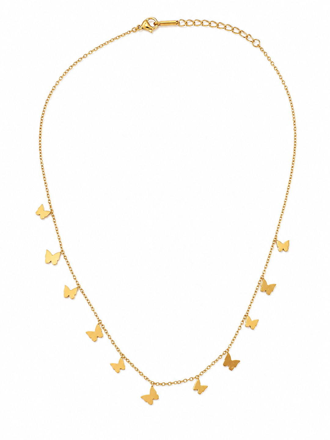Gold Toned Semi Butterfly Dainty Necklace