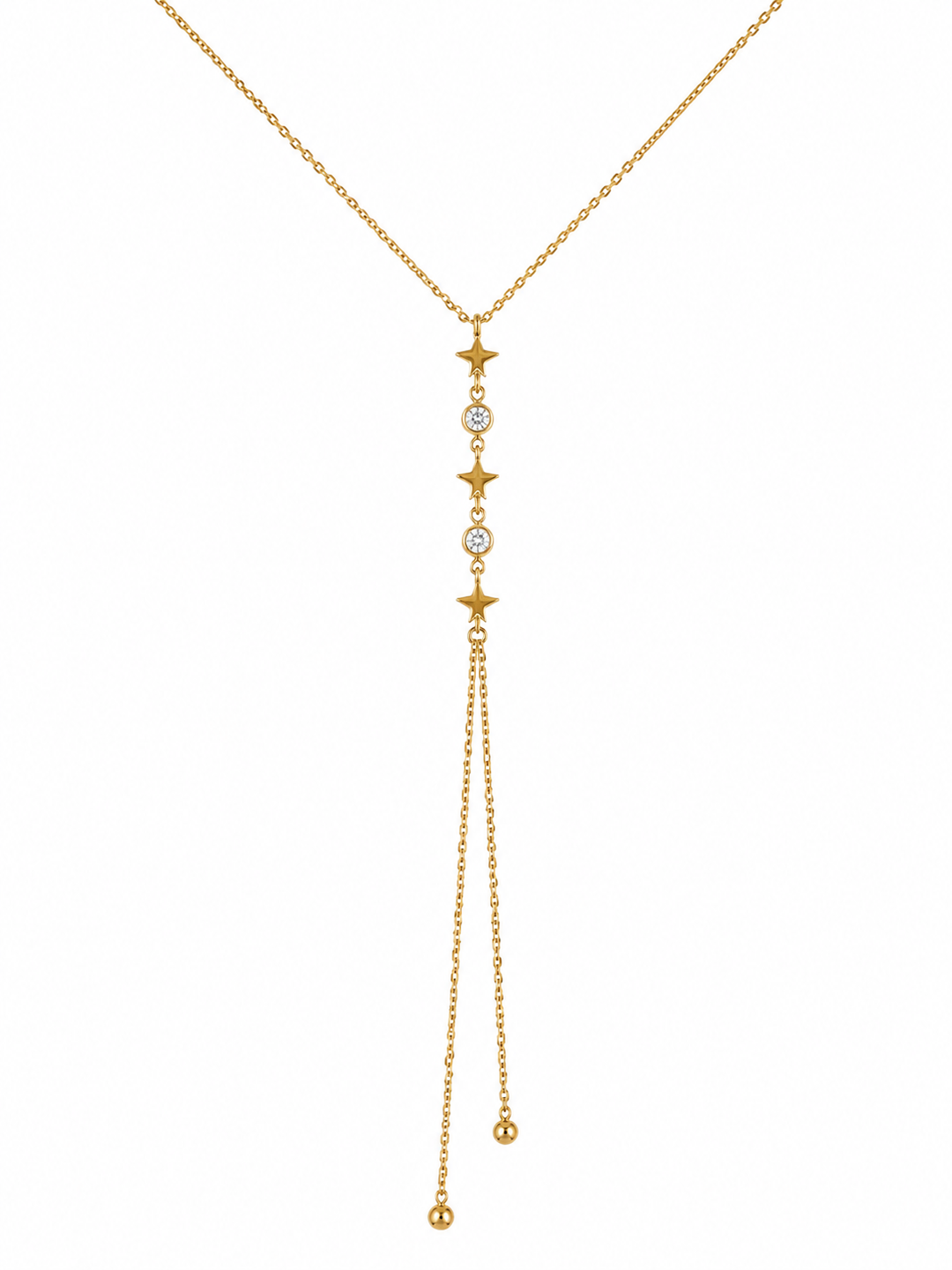 Gold Toned Stylish Long Necklace