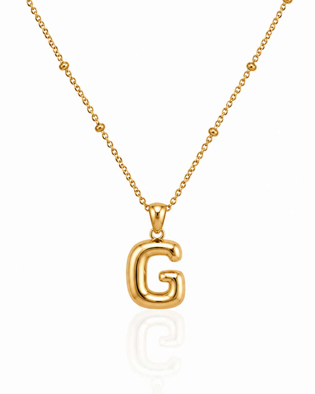 Gold Plated Waterproof Statement Initial 'G' Chunky Chain Necklace (11640)
