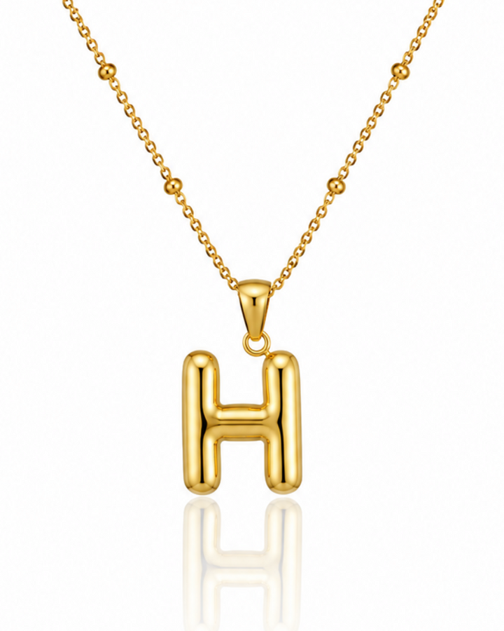 Gold Toned 'H' Chunky Necklace - 49 cm (11641)