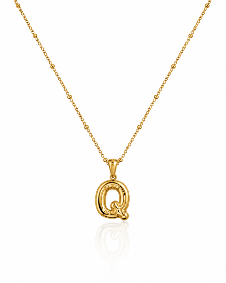 Gold Toned 'Q' Chunky Necklace - 49 cm (11650)