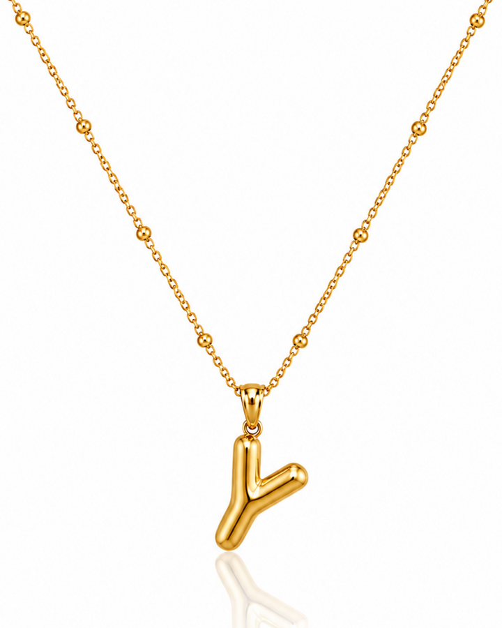 Gold Toned 'Y' Chunky Necklace - 49 cm (11658)