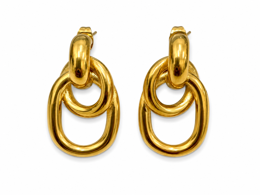 Gold Toned Elegent Drop Earrings