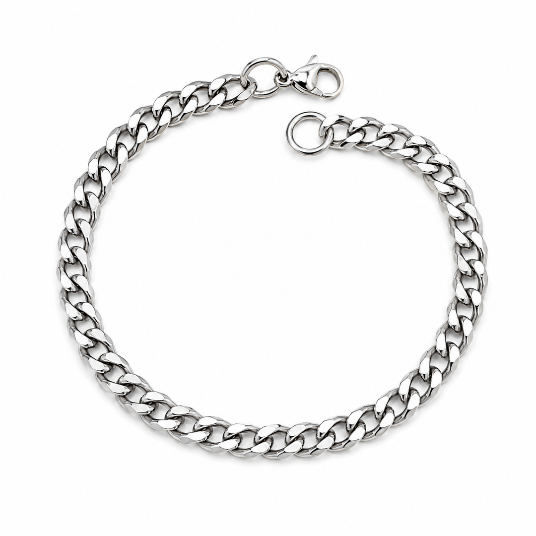 Rhodium Plated Curb Elegent Bracelets