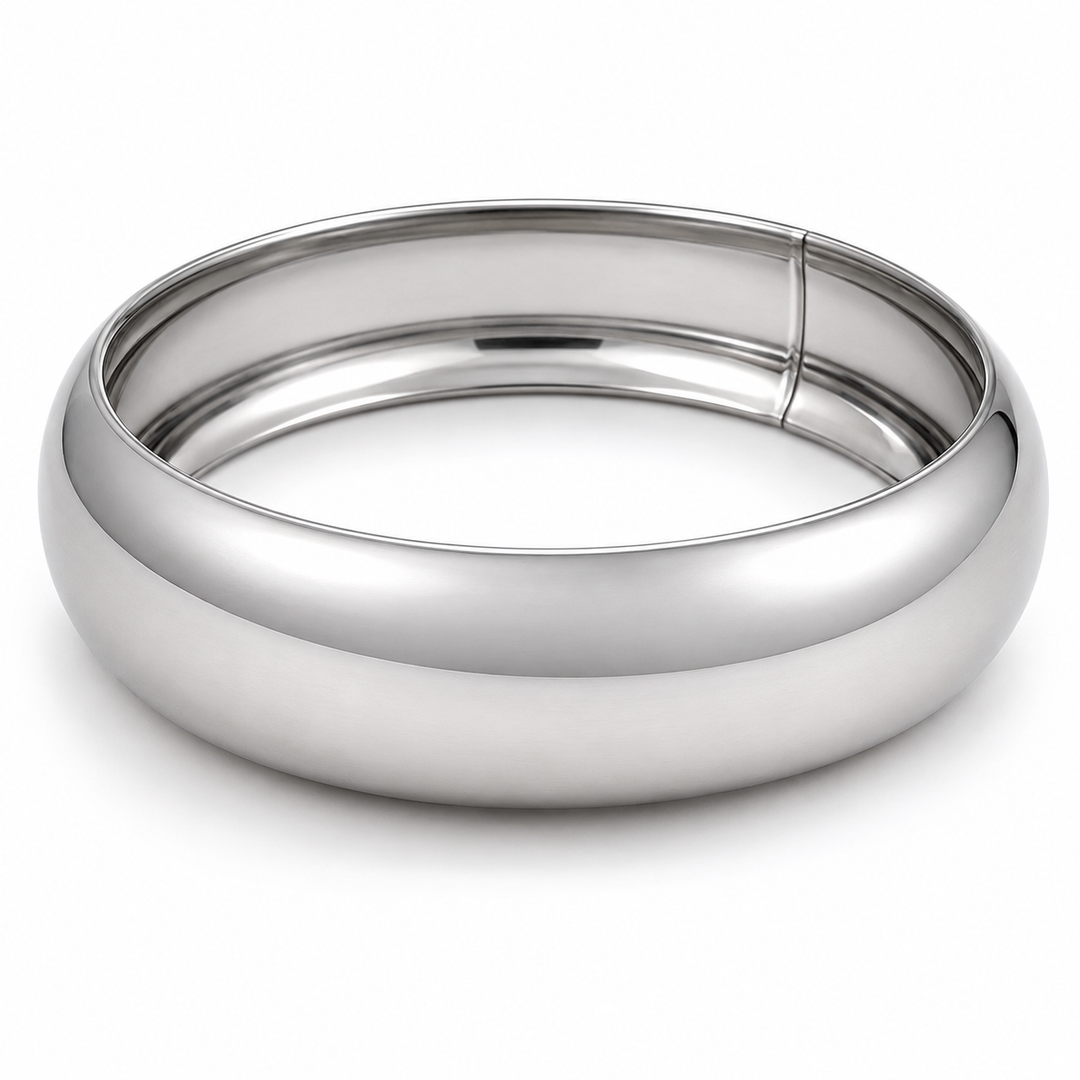 Rhodium Plated 2cm Bangle