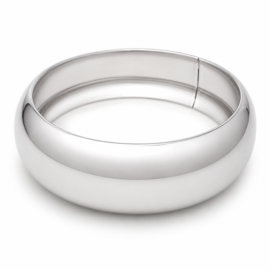 Rhodium Plated 3cm Bangle