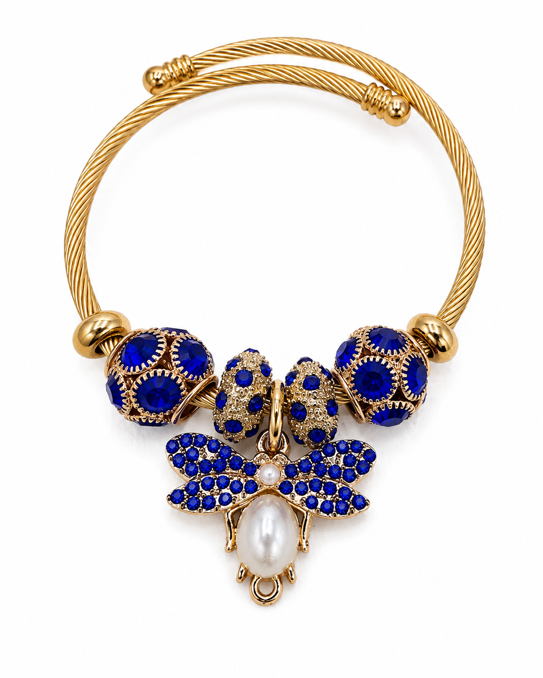 Blue Butterfly Adjustable Bangle