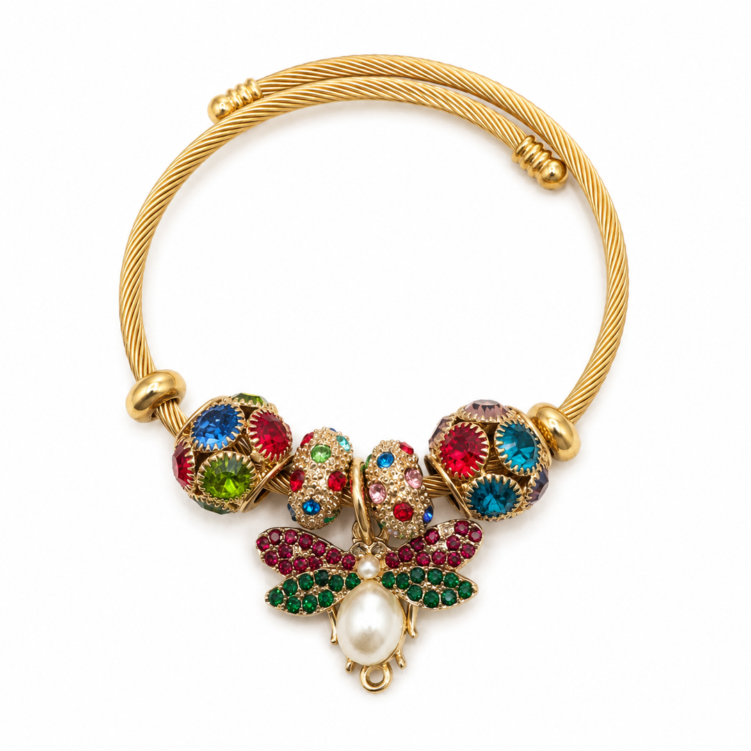 Red & Green Butterfly Bangle