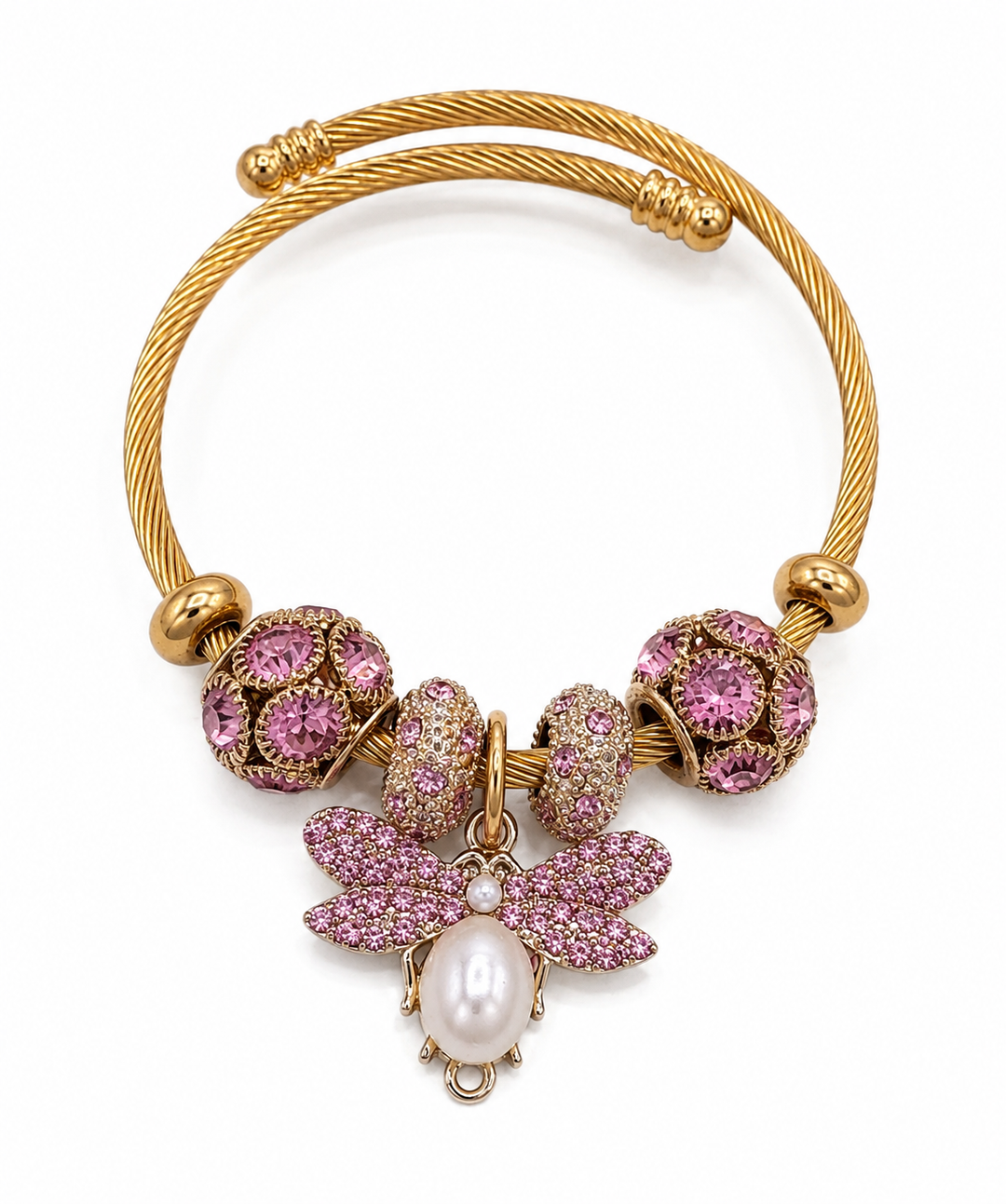 Pink Butterfly Bangle