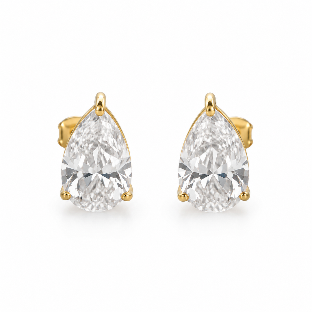 Pear shaped Cubic Stud Earrings