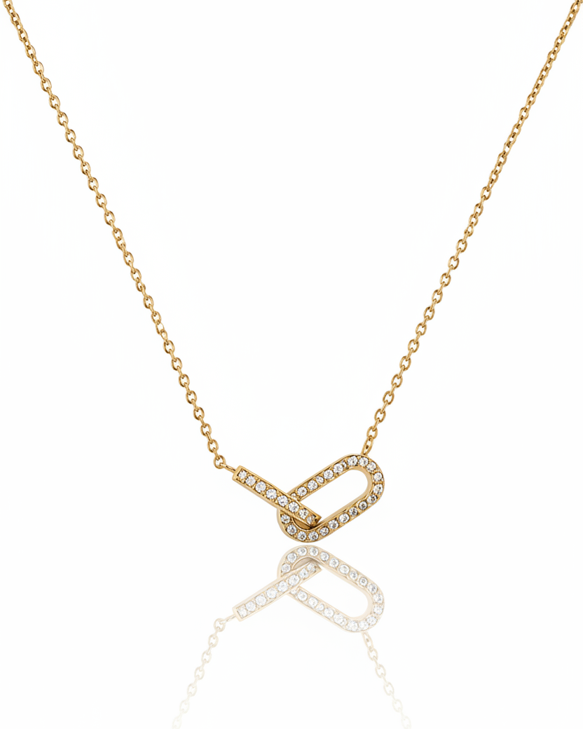 Gold plated waterproof chunky link chain necklace by Elli Jewellery